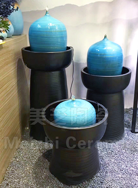 水琴花瓶加湿器流水陶罐循环水景