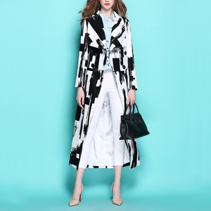 墨染流年～2019早春新款女装外套专柜大翻领超长文艺范宽松大衣