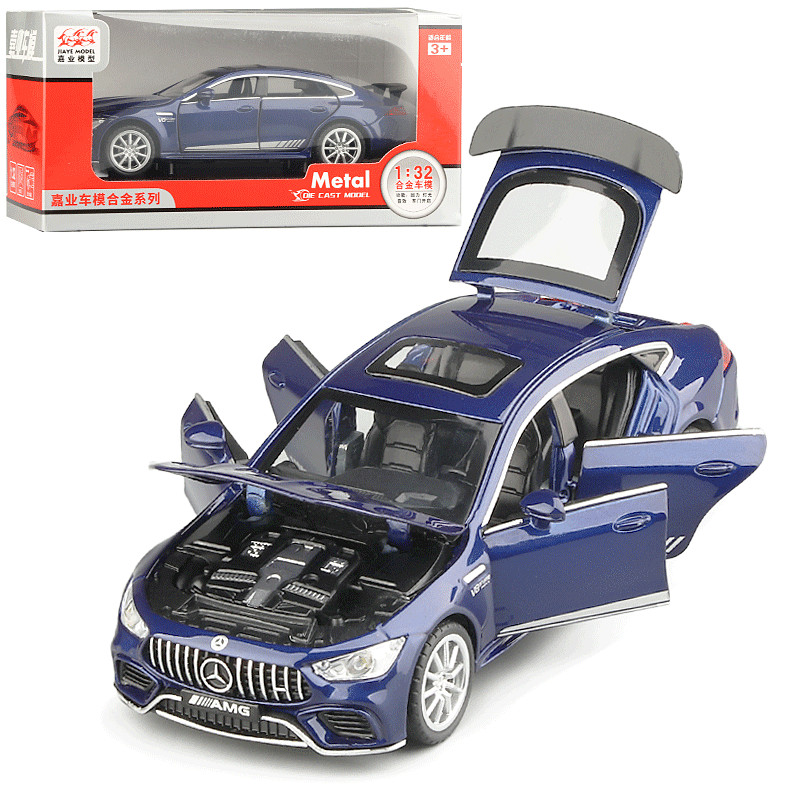 嘉业1:32奔驰amg gt63合金车模声光回力六开门仿真模型男孩玩具车