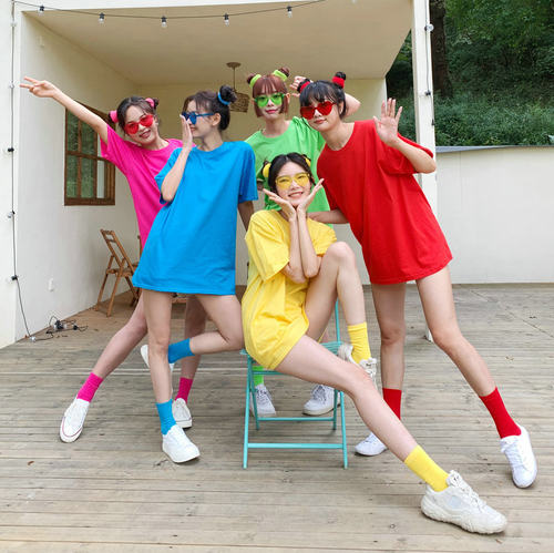 彩色闺蜜装纯棉短袖短袖t恤纯棉