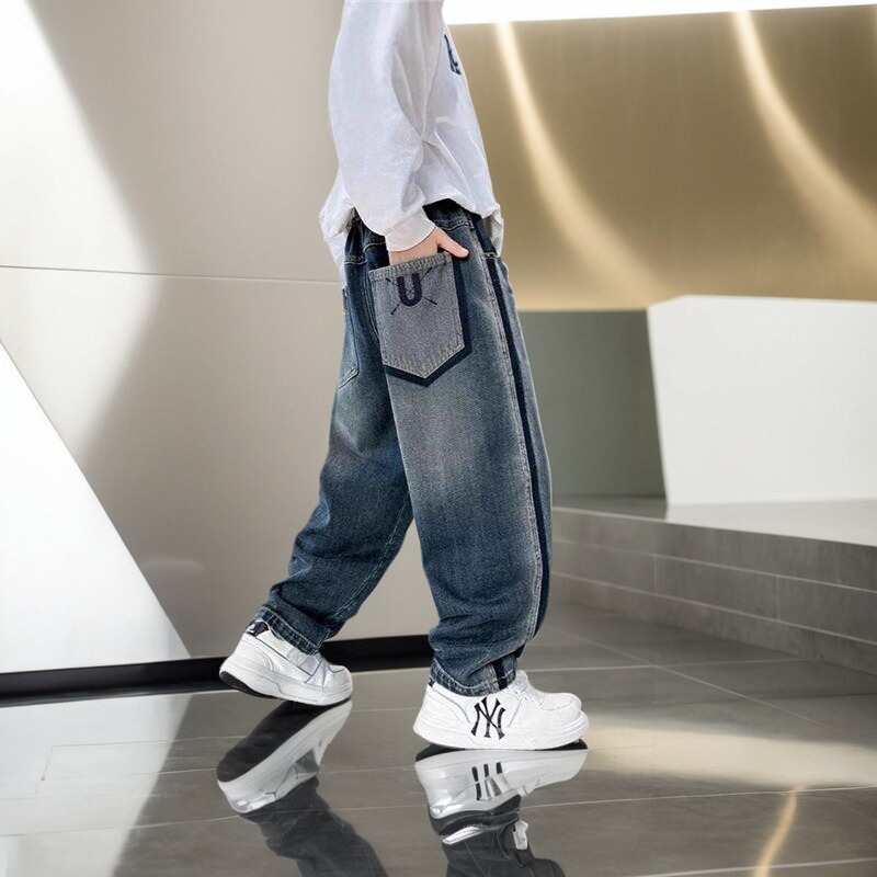 男童直筒牛仔裤春秋新款