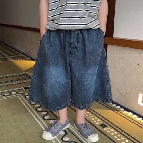 男女童夏季韩系薄款阔腿牛仔中裤