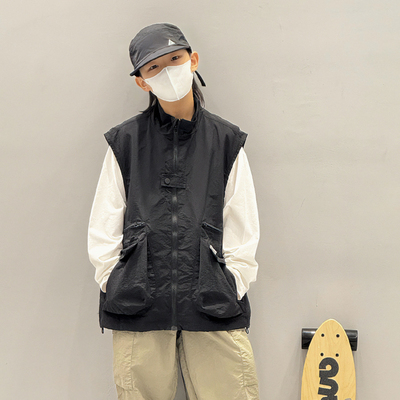 男童秋季韩版纯色百搭帅气马甲潮