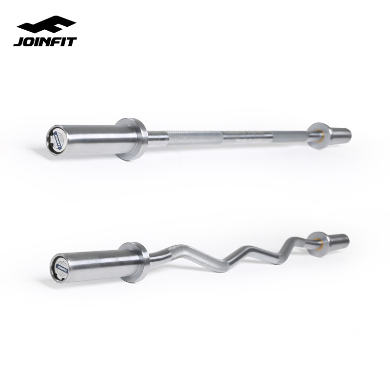 Joinfit杠铃杆奥杆大孔电镀杠铃杆举重直杆曲杆杠铃杆2.2米 1.2米