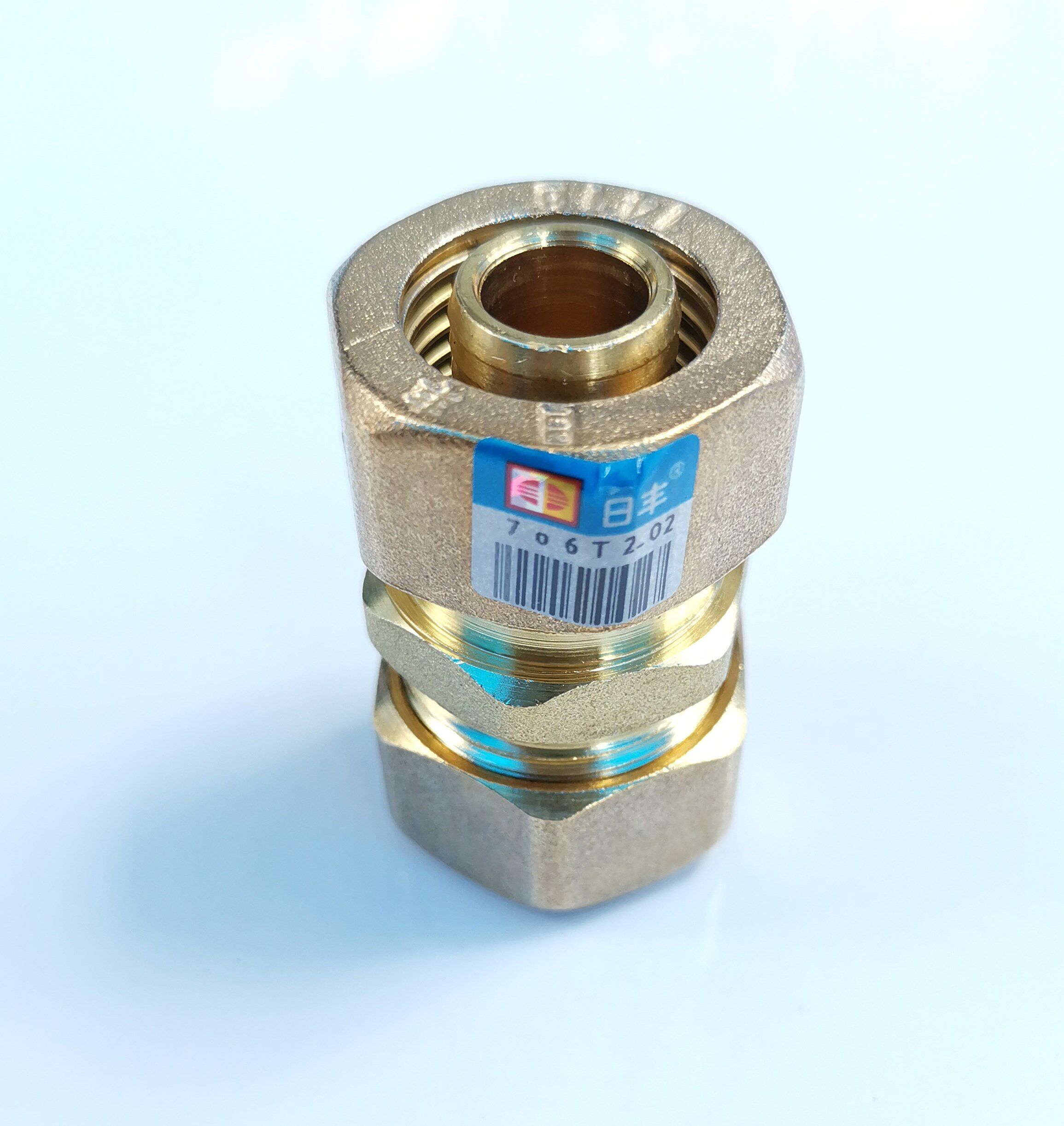 佛山日丰 1216/1418/1620铝塑管燃气管热水器铜配件等径直通/直接