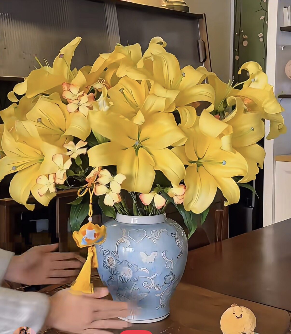 花店同款清新精美新中式手绘陶瓷花瓶家居摆件高级软装