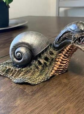 创意美式毒液邪恶蜗牛树脂装饰品摆件变异蜗牛创新礼物居家设计