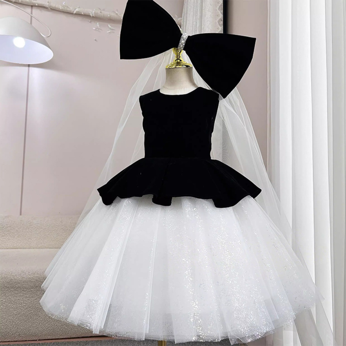 花童轻奢小众高端礼服女大童连衣裙古筝合唱舞台钢琴主持人公主裙