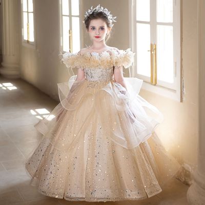 女花童礼服裙轻奢小众高端主持人绝美公主裙女大童钢琴演奏蓬蓬裙