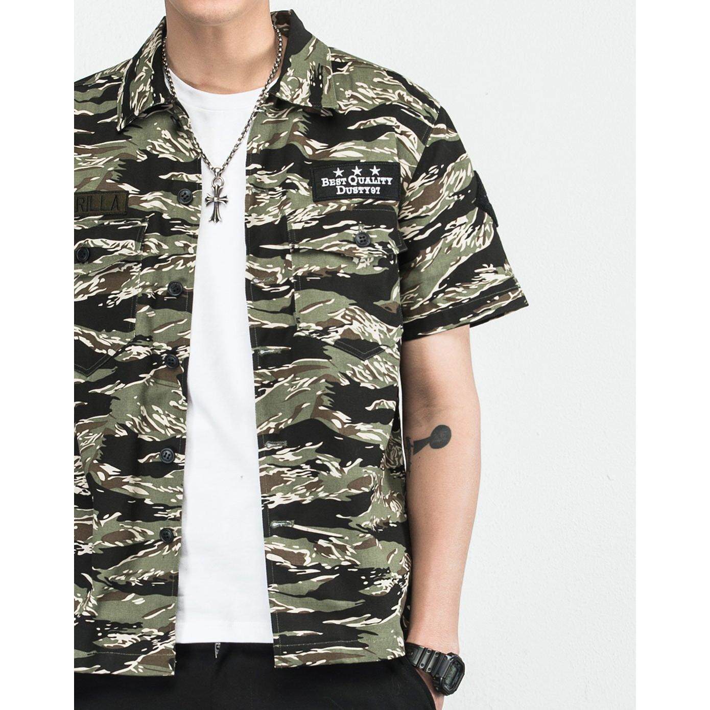 香港Dusty短袖衬衫迷彩加厚战术