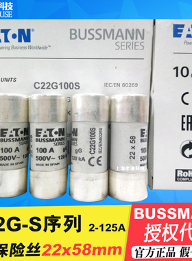 EATON熔断器BUSSMANN保险丝C22G100S-G125S-G80S-G63S-G50S-G40S