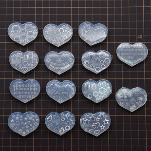 迷你微缩滴胶粘土食玩饼干装饰diy雪花樱花贝壳猫爪字母硅胶模具