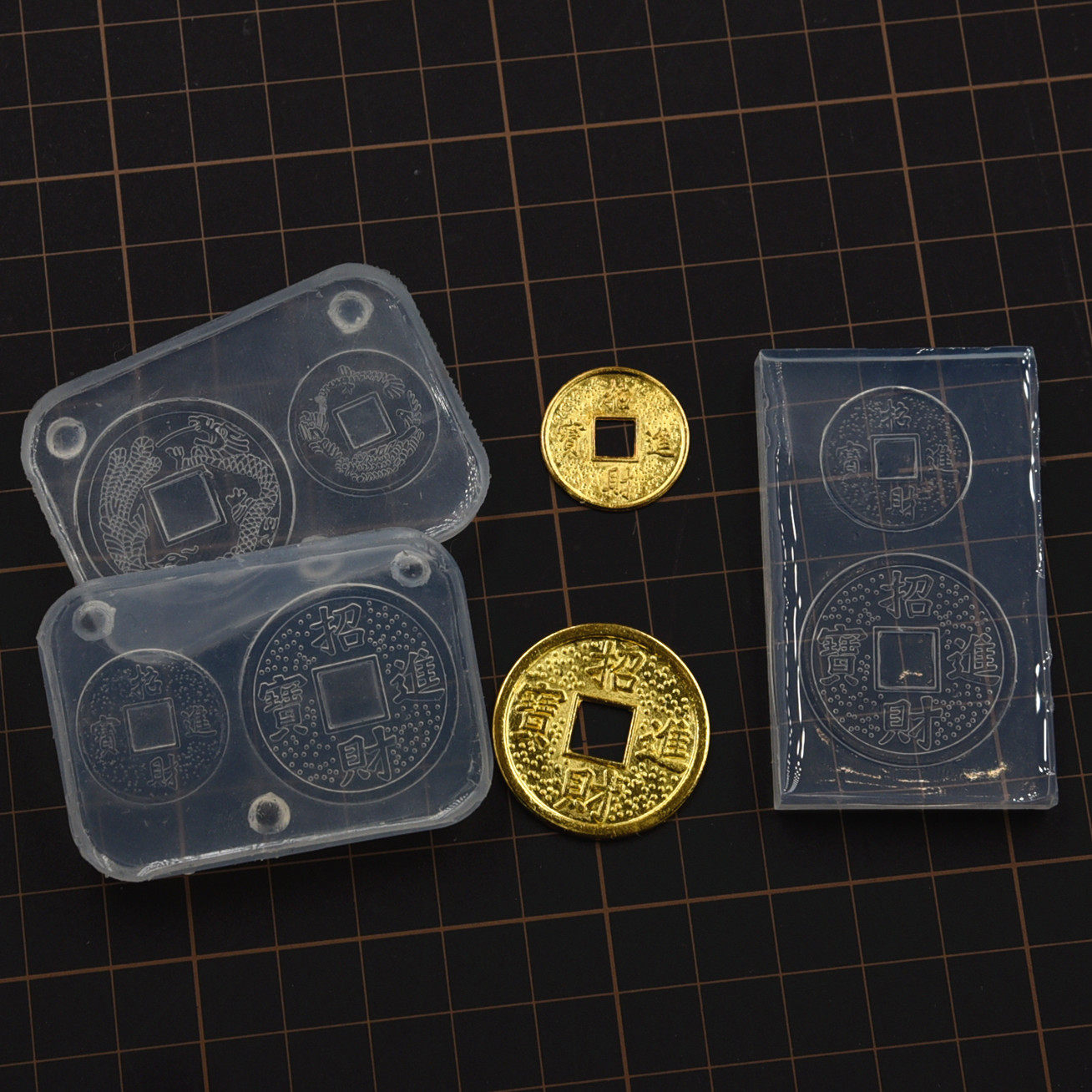 微缩迷你铜钱饼干diy硅胶模具超轻t粘土软陶滴胶制作工具硅胶模具