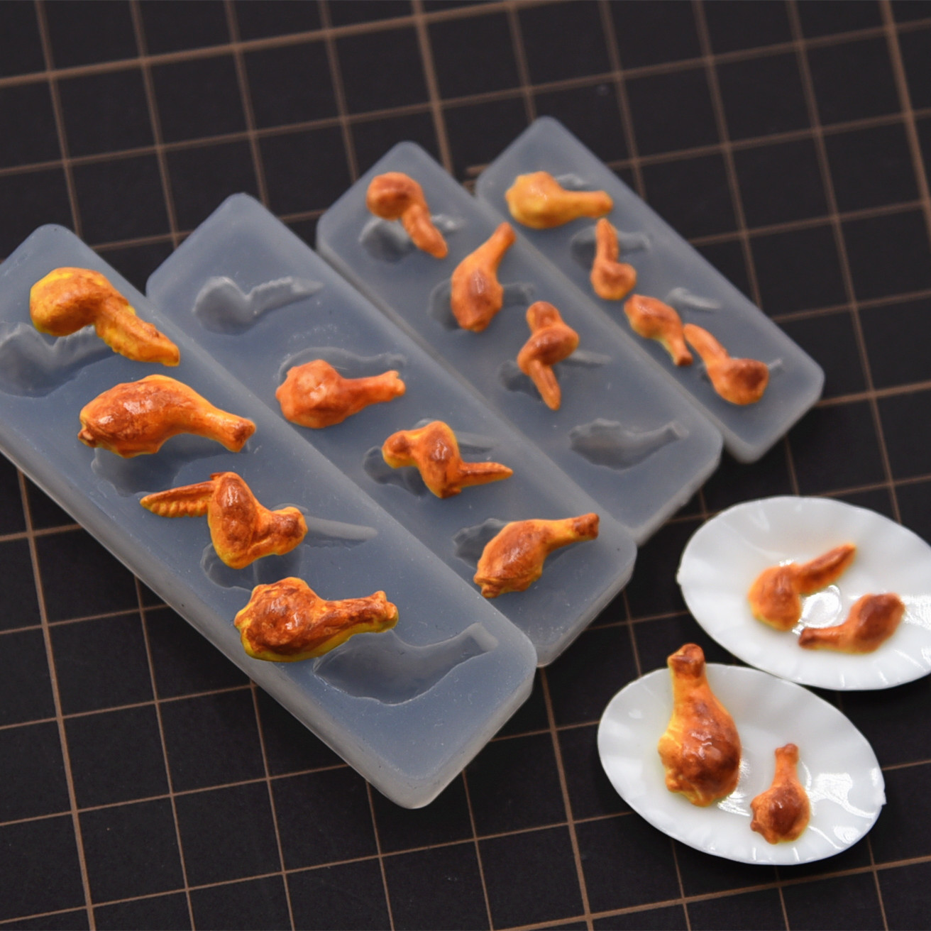 食玩鸡腿鸡翅超轻粘土硅胶模具