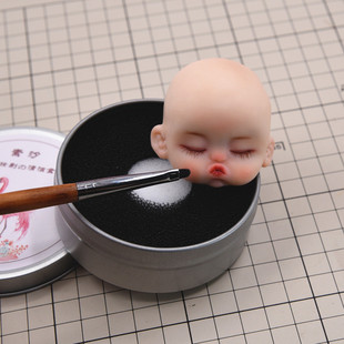 OB11娃头化妆刷笔擦 刷子干洗盒 清洗神器工具清洁板色粉眼影笔刷