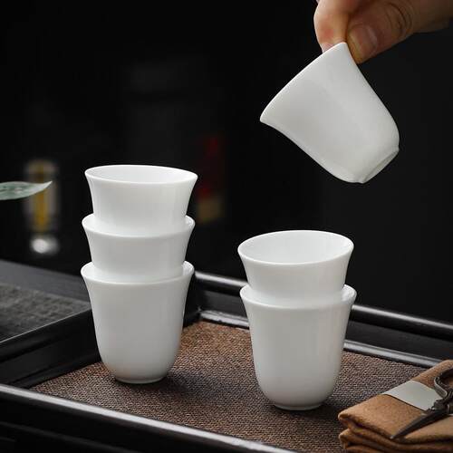 小茶杯德化陶瓷品茗杯满40ml功夫茶具家用中国白德化陶瓷高档茶杯