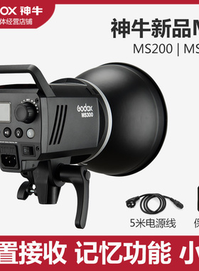 神牛MS200 300W人像影棚影室静物广告小巧保荣口闪光灯补光灯