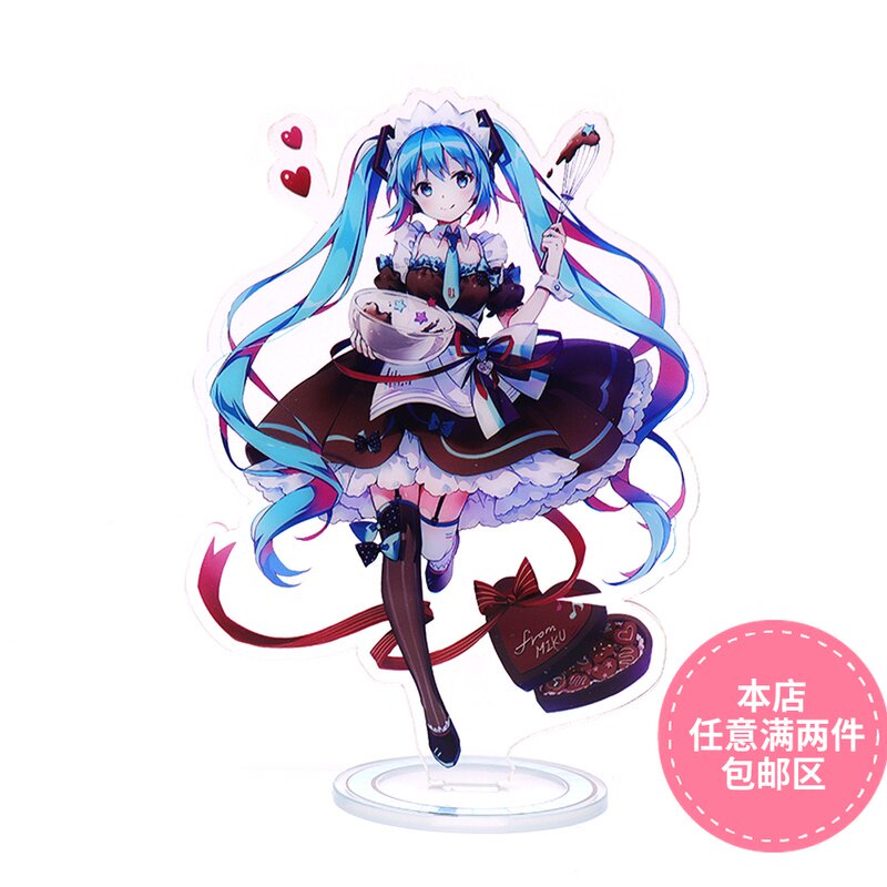 动漫周边立牌v家 镜音双子 结月缘 雪初音夹层款双面亚克力摆件台