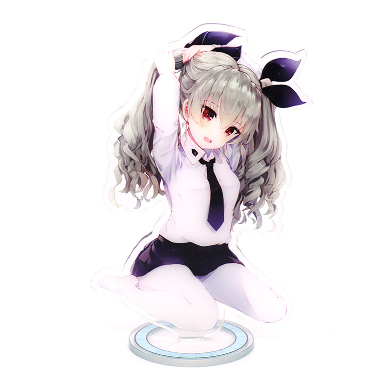 动漫周边立牌少女与战车岛田爱里寿安丘比夹层款双面亚克力摆件台