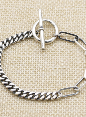 朋克风纯银韩版复古饰品手链