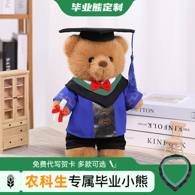 研究生博士毕业礼物纪念实用小熊学士农科小熊毕业季学生公仔玩偶
