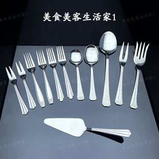 外贸出口18/10不锈钢主餐勺叉圆头勺大分餐勺叉水果叉肉叉披萨铲