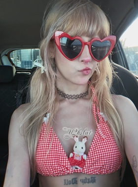 外贸INS网红个性小众搞怪时尚派对装饰爱心墨镜太阳眼镜