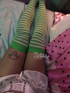 y2kslut外贸欧美ins辣妹复古时髦爱尔兰绿色条纹过膝袜长筒袜