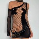 mini Mesh dress fishnet irregular one shoulder