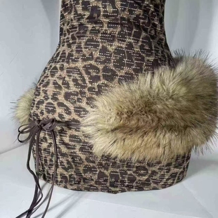 欧美ins个性 原宿辣妹仿貂毛绑带腰链腰带屁帘 小众时髦复古美式