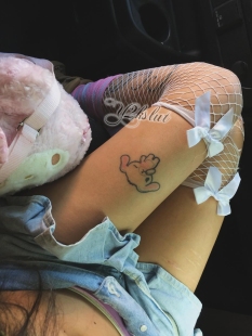 y2kslut欧美辣妹小众时髦性感百搭蝴蝶结镂空渔网袜过膝袜长筒袜