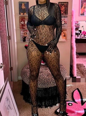 y2kslut Crew Neck Leopard Long Sleeve Jumpsuit