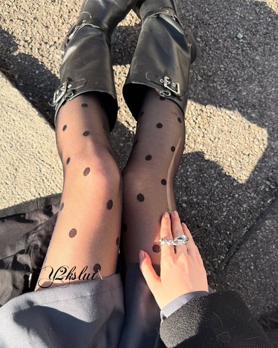 y2kslut欧美ins性感百搭个性小众波点连裤袜打底袜丝袜女