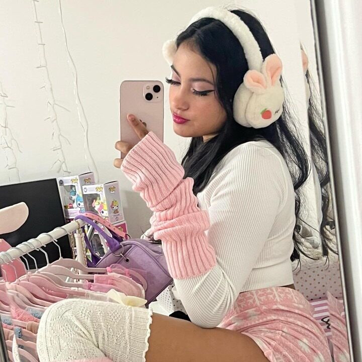 대외 무역 달콤한 멋진 귀여운 토끼 Y2K 밀레니엄 뜨거운 소녀 KT 고양이 겨울 따뜻한 플러시 귀 따뜻한 귀마개 여성을위한