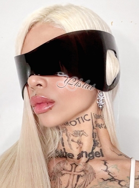 y2kslut欧美嘻哈朋克挂耳一体式墨镜太阳镜