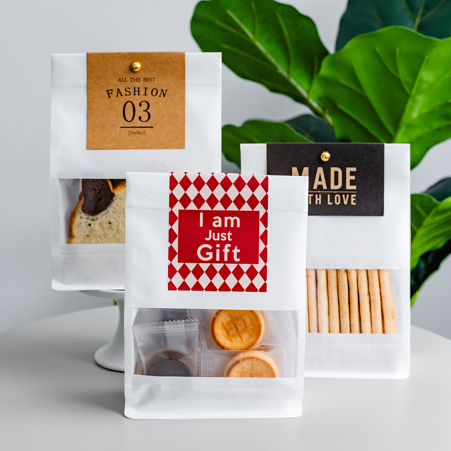 新年装雪花酥牛轧糖包装袋饼干曲奇太妃糖糯米船牛皮纸自封自立袋