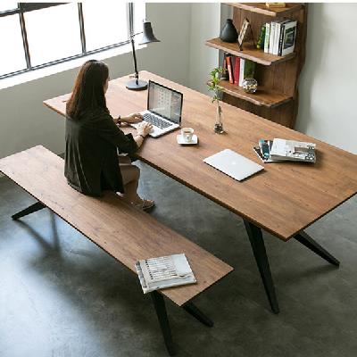 美式铁艺实木餐桌椅组合办公桌会议桌长桌工业风老板桌书桌电脑桌