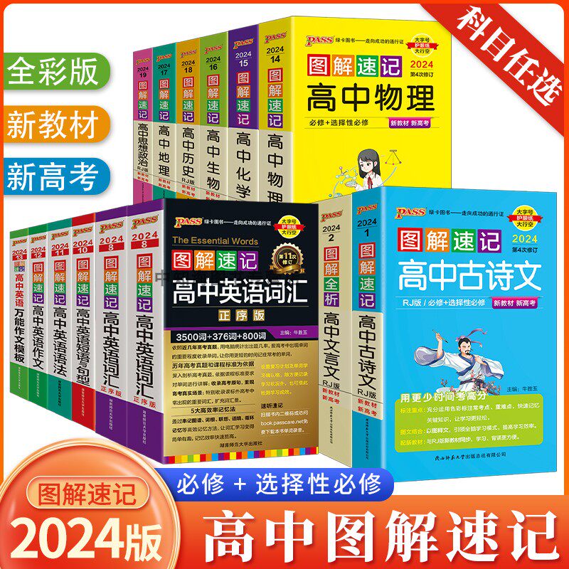 pass绿卡图书图解速记高中基础知识大全语文背文言文古诗文新3500英语词汇数学物理化学生物数理化政治历史地理政史地资料口袋书怎么样,好用不?