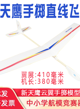 新款天鹰号云翼号手掷飞机模型拼装手抛泡沫飞机航模玩具学生