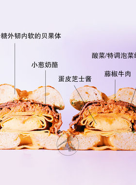 南山东篱贝果三明治牛肉牛油果