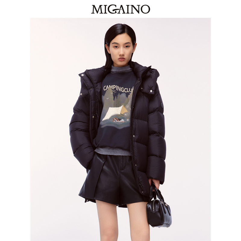 Migaino曼娅奴女装2024年冬季新款休闲鹅绒保暖羽绒服MO42IB021