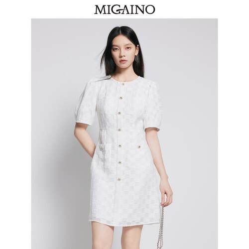 【商场同款】Migaino曼娅奴女装优雅时尚小香风连衣裙MP22DA103