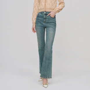 显瘦高腰设计感微喇牛仔裤 新款 MO44NC602 2024年冬季 曼娅奴女装