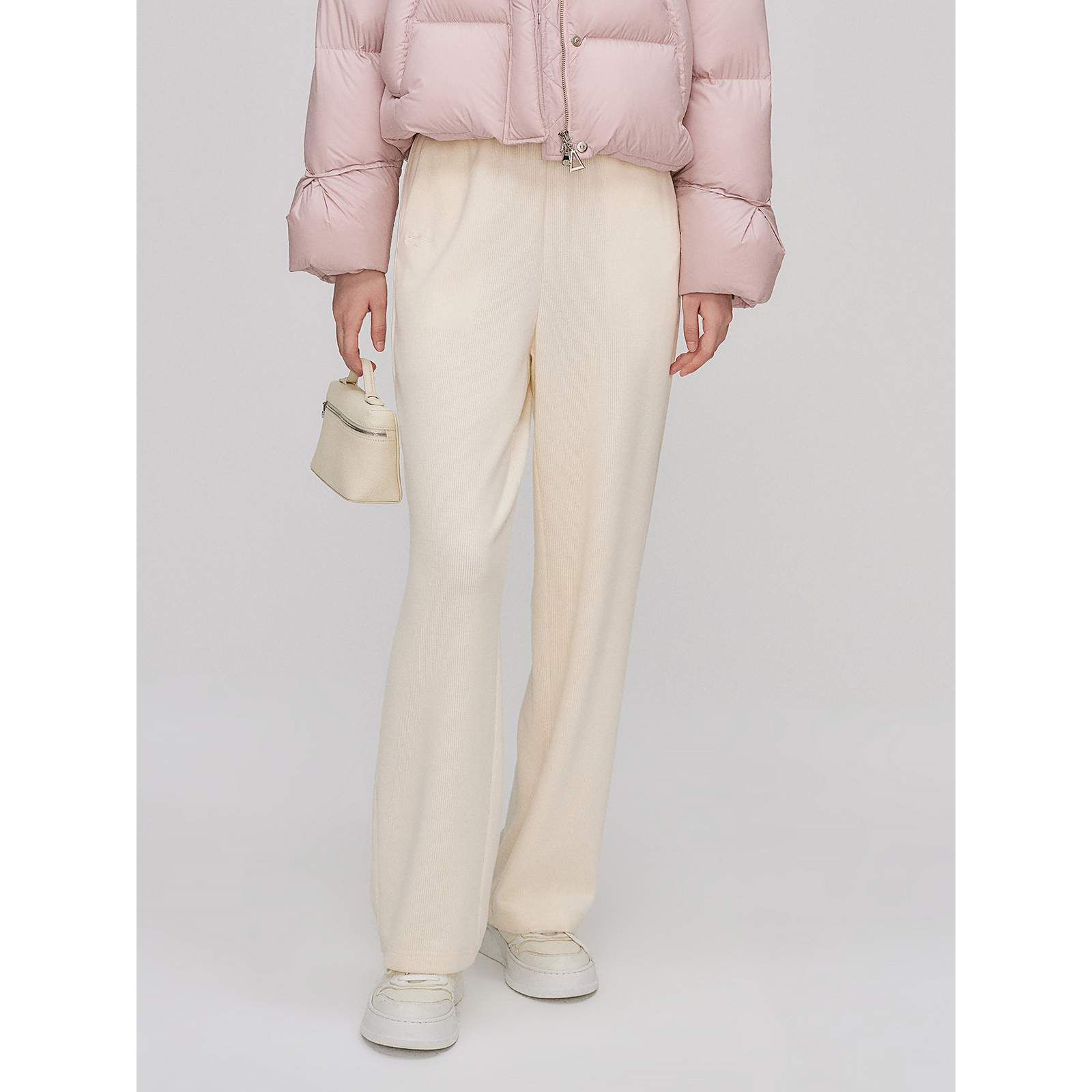 曼娅奴女装2024年冬季新款高腰宽松百搭运动休闲裤子MO44BC604