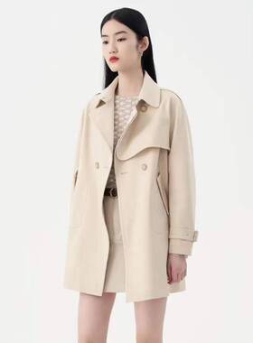 曼娅奴2023春款专柜中长款风衣MN32HA004