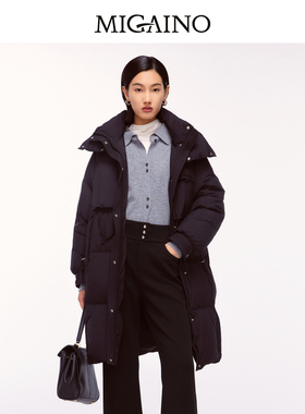Migaino曼娅奴女装2024年冬季新款防风保暖轻奢羽绒外套MO42IB043