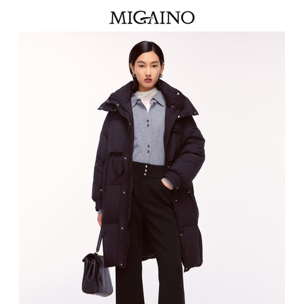 Migaino曼娅奴女装2024年冬季新款防风保暖轻奢羽绒外套MO42IB043