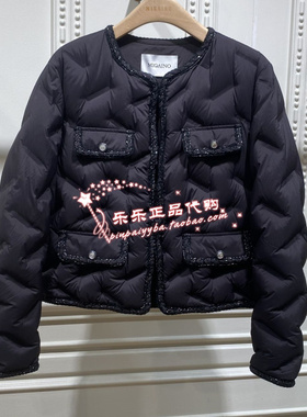 曼娅奴商场专柜2024冬装新款羽绒服外套黑色冬装新品MO42IA014