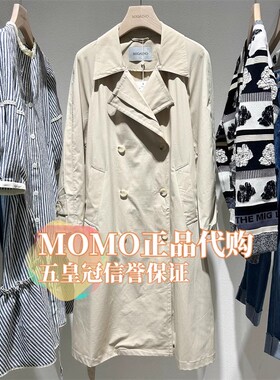 曼娅奴2024年春装新款宽松腰带中长款风衣外套女MO12HB011