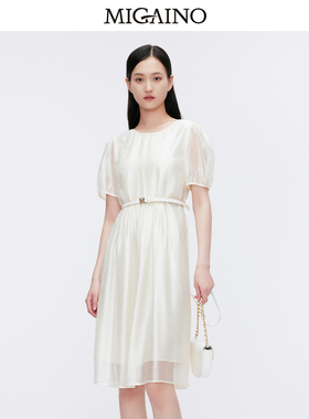 Migaino曼娅奴女装2024年夏季新款高级感优雅名媛连衣裙MO22DA112